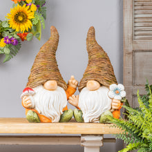 Distressed Garden Gnome Statue with Mushroom and Flower Accent (Set of 2) alternate view 2