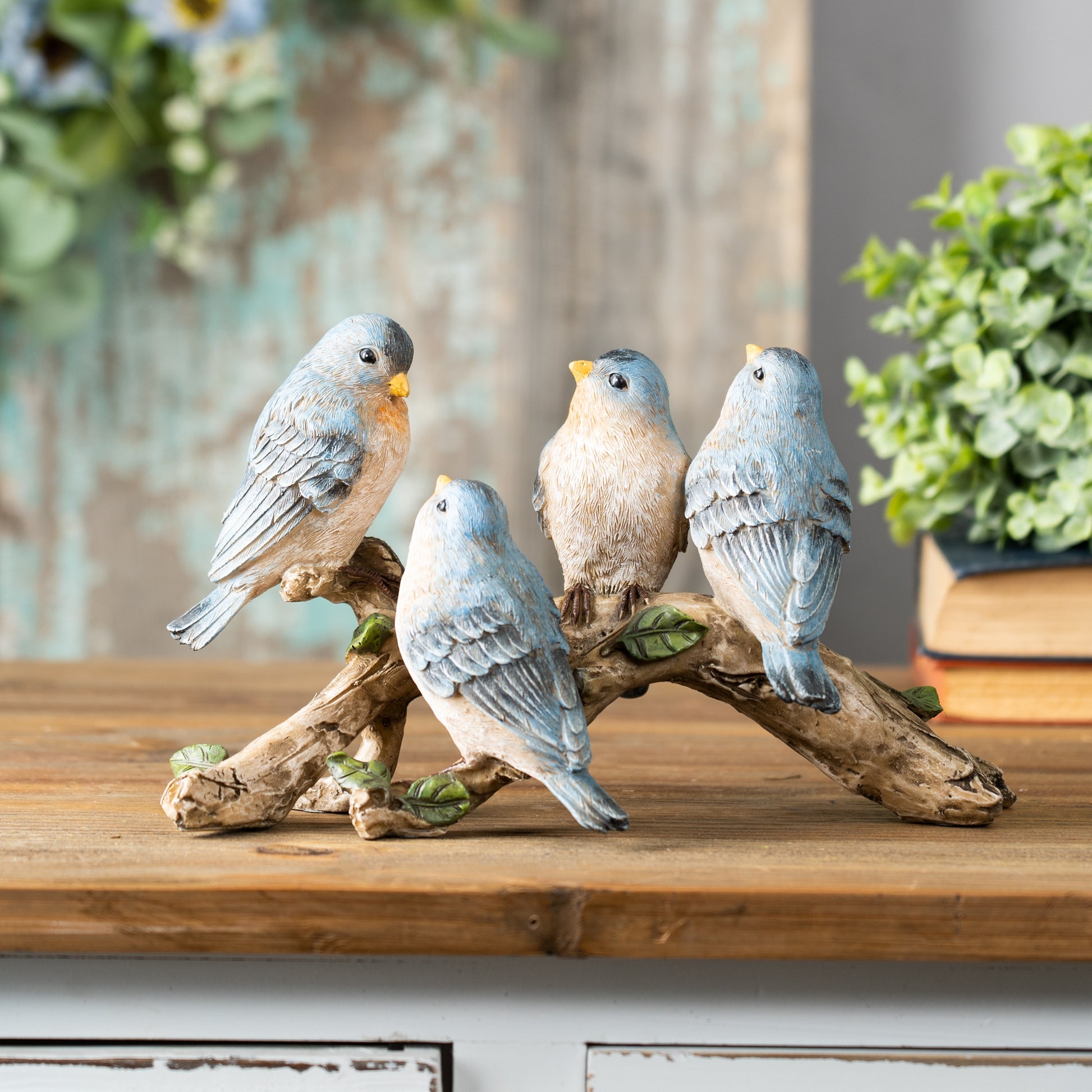 Blue Birds on Branch Figurine 11"L alternate view 2