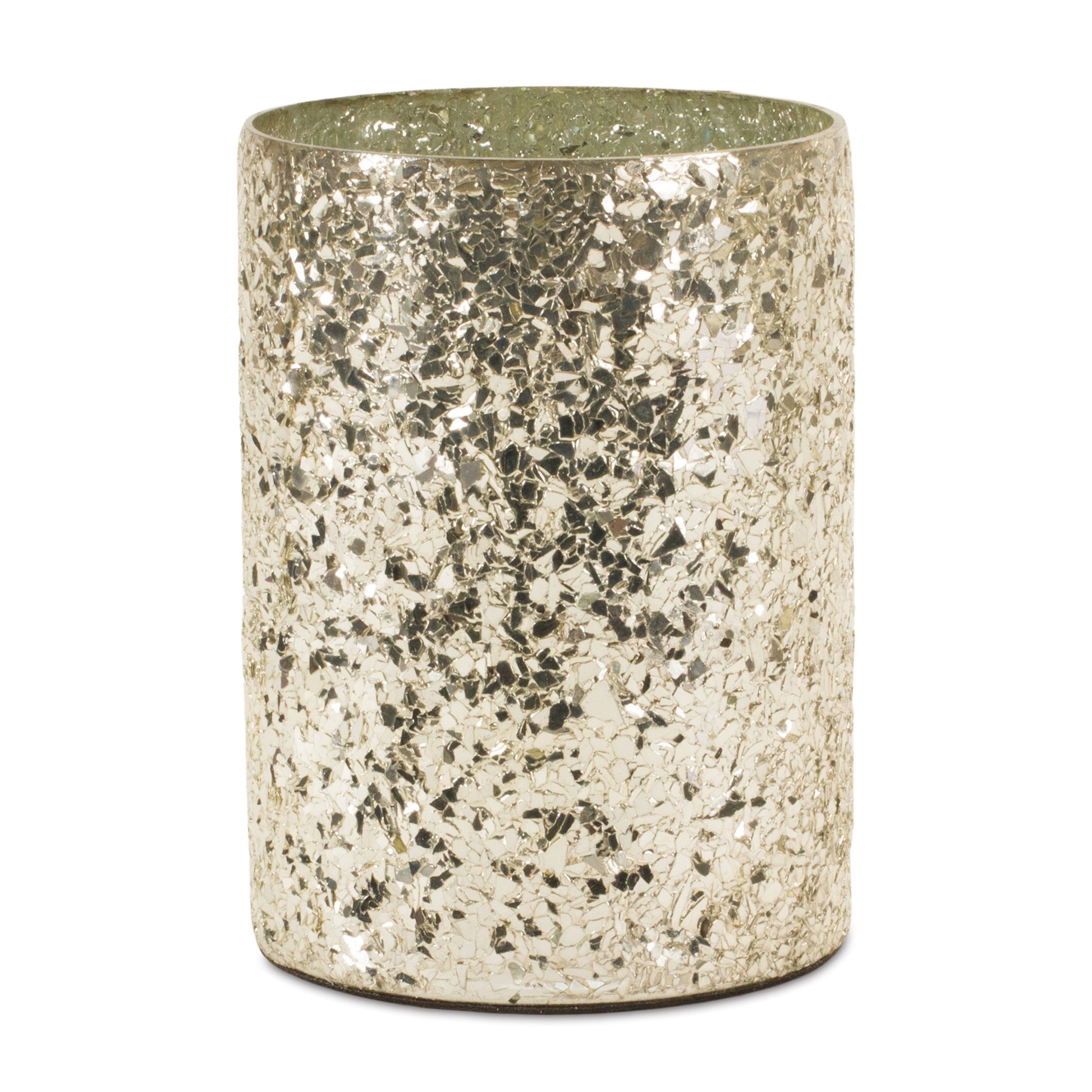 Gold Mosaic Glass Candle Holder (Set of 2) alternate view 2