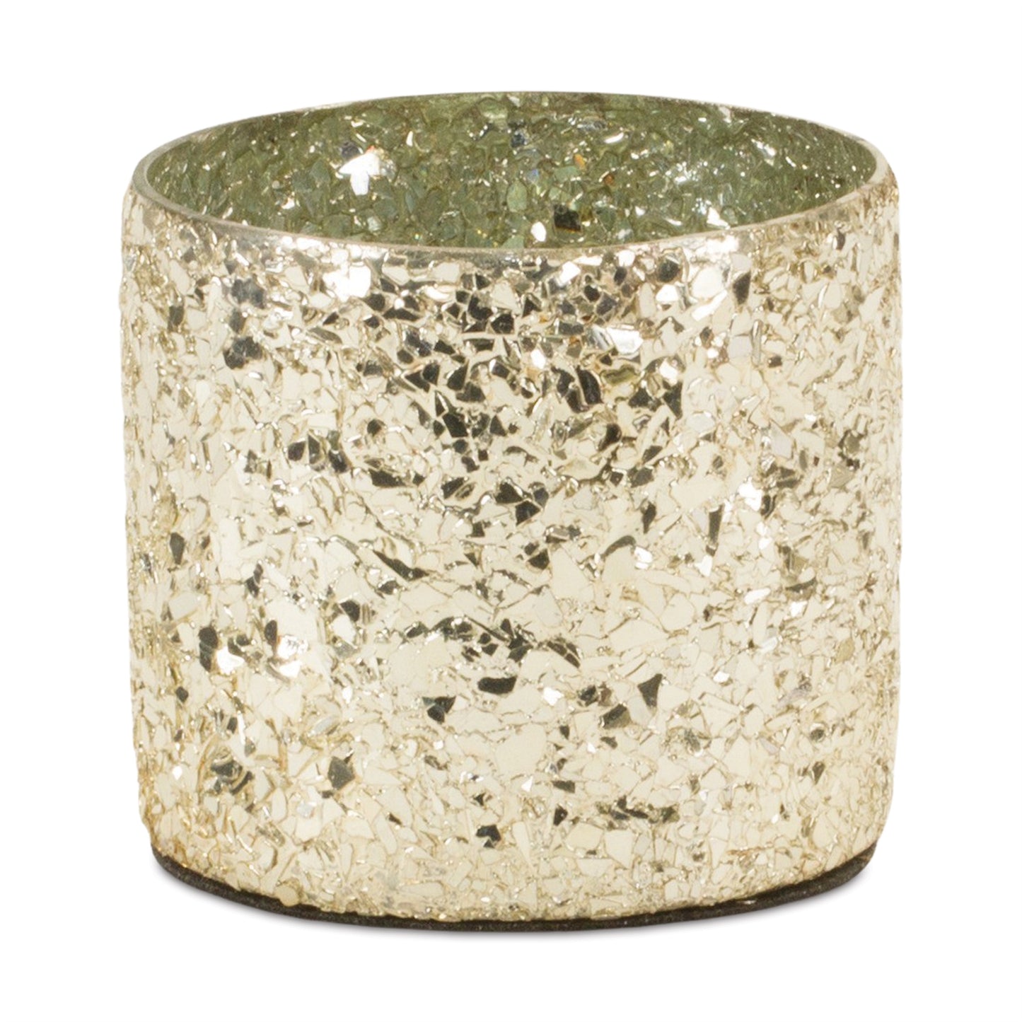 Gold Mosaic Glass Candle Holder (Set of 2) alternate view 3