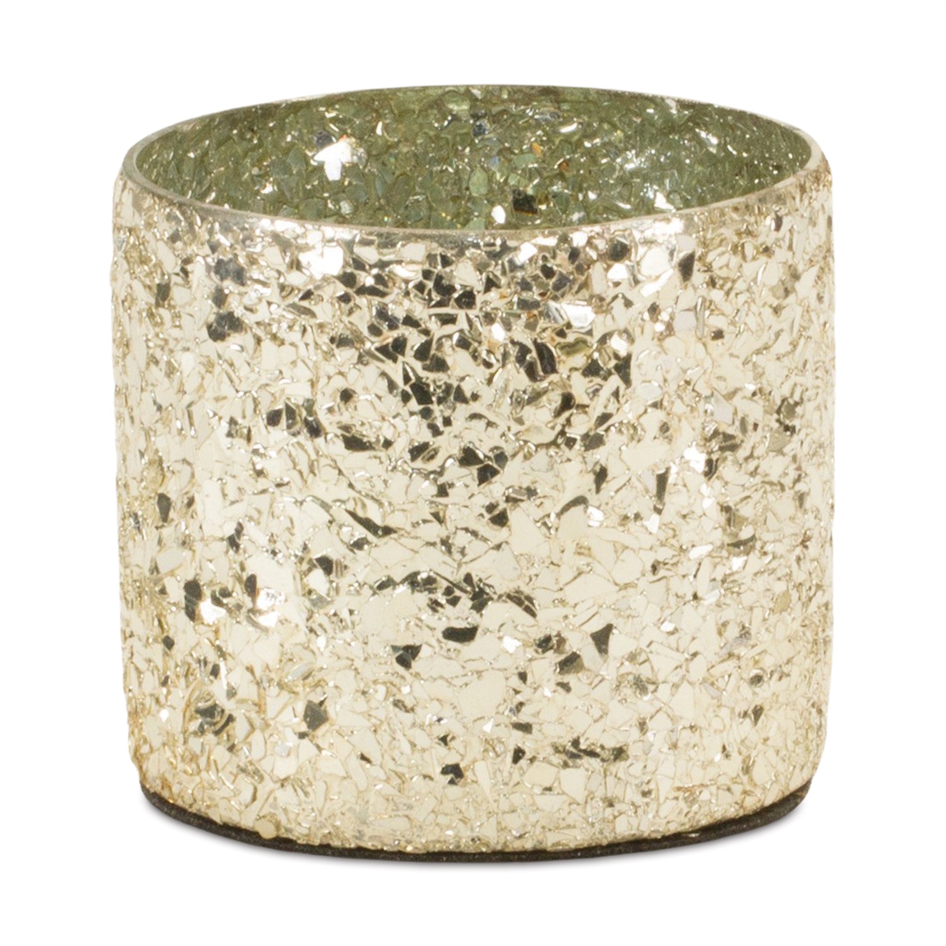 Gold Mosaic Glass Candle Holder (Set of 2) alternate view 3