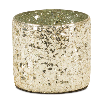 Gold Mosaic Glass Candle Holder (Set of 2) alternate view 3