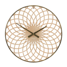 Round Lattice Wood Wall Clock 23.75"D