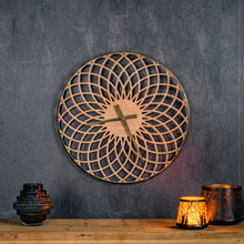 Round Lattice Wood Wall Clock 23.75"D alternate view 2