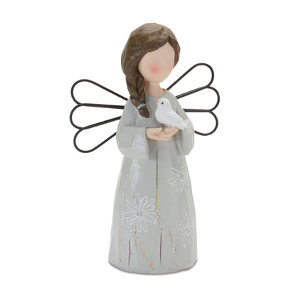 Floral Etched Angel Figurine (Set of 3) alternate view 3