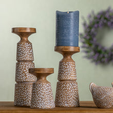 Etched Candle Holder with Wood Grain Design (Set of 3) alternate view 2
