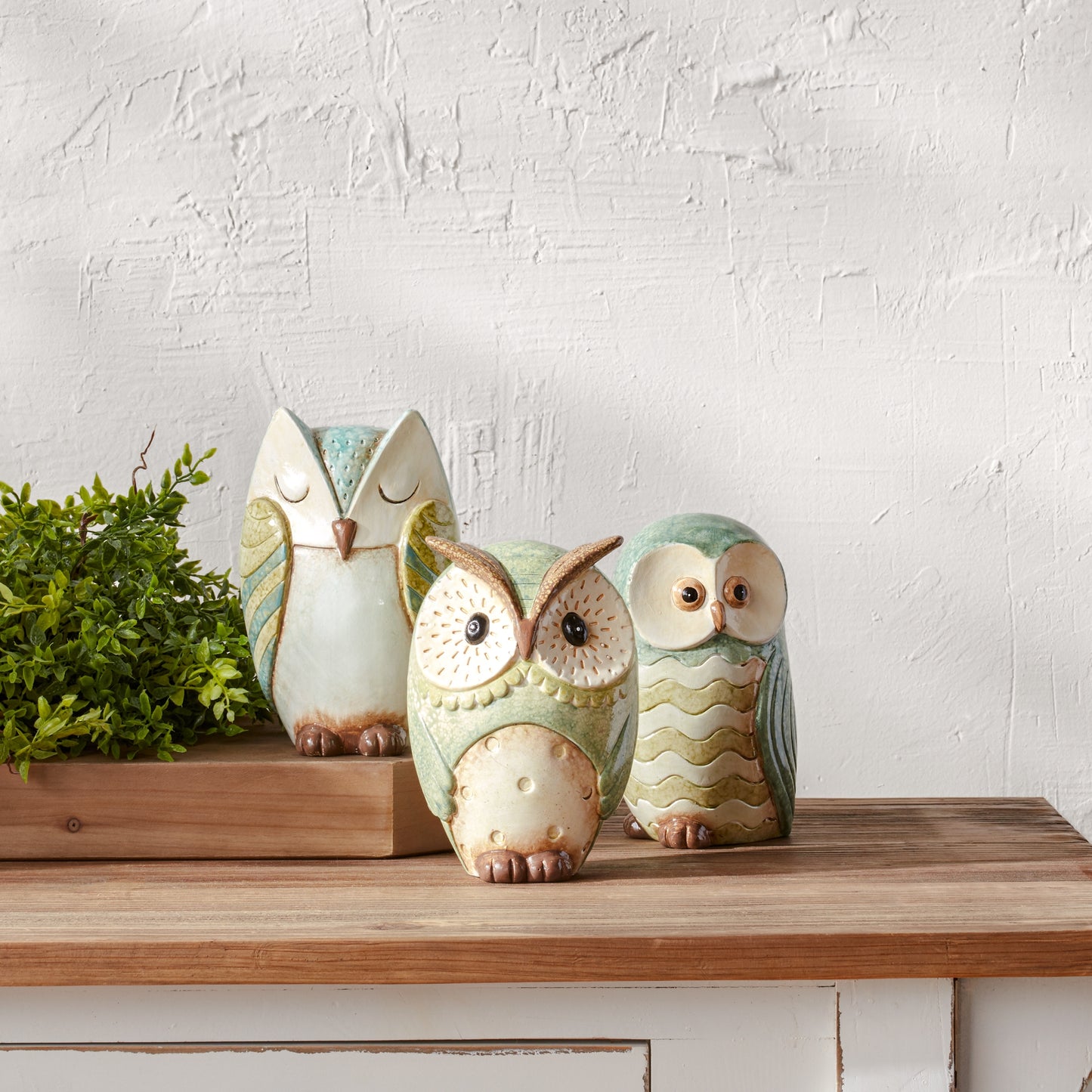 Terra Cotta Owl Figurine (Set of 3) alternate view 3