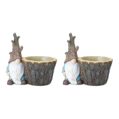 Tree Trunk Gnome Planter (Set of 2) alternate view 2
