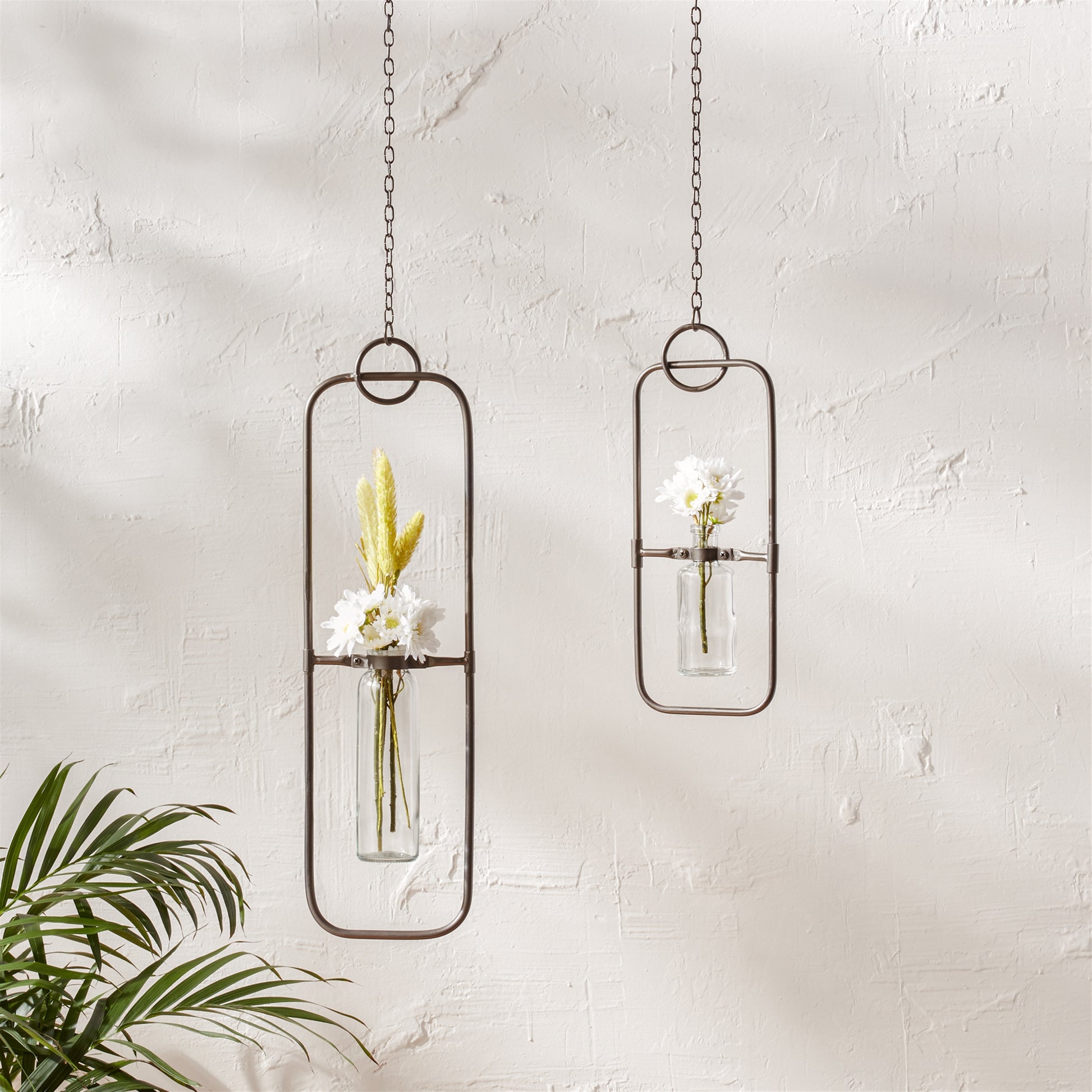 Hanging Bottle Vase in Metal Frame (Set of 2) alternate view 2