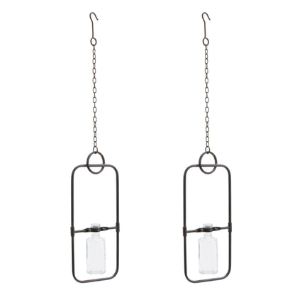 Hanging Bottle Vase in Metal Frame (Set of 2) alternate view 3