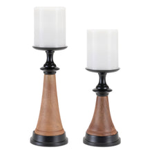Tapered Wood and Metal Candle Holder (Set of 2) alternate view 2