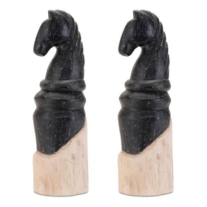 Mango Wood Knight Chess Piece Sculpture (Set of 2) alternate view 3