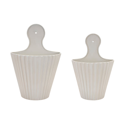 Ribbed Metal Wall Pocket (Set of 2)