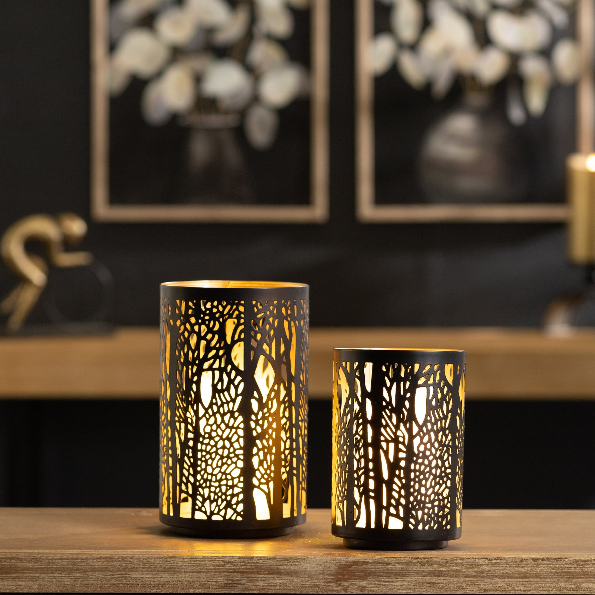 Forest Trees Punched Metal Candle Holder (Set of 2) alternate view 8