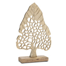 Modern Metal Leaf Tree on Wood Base (Set of 2) alternate view 2