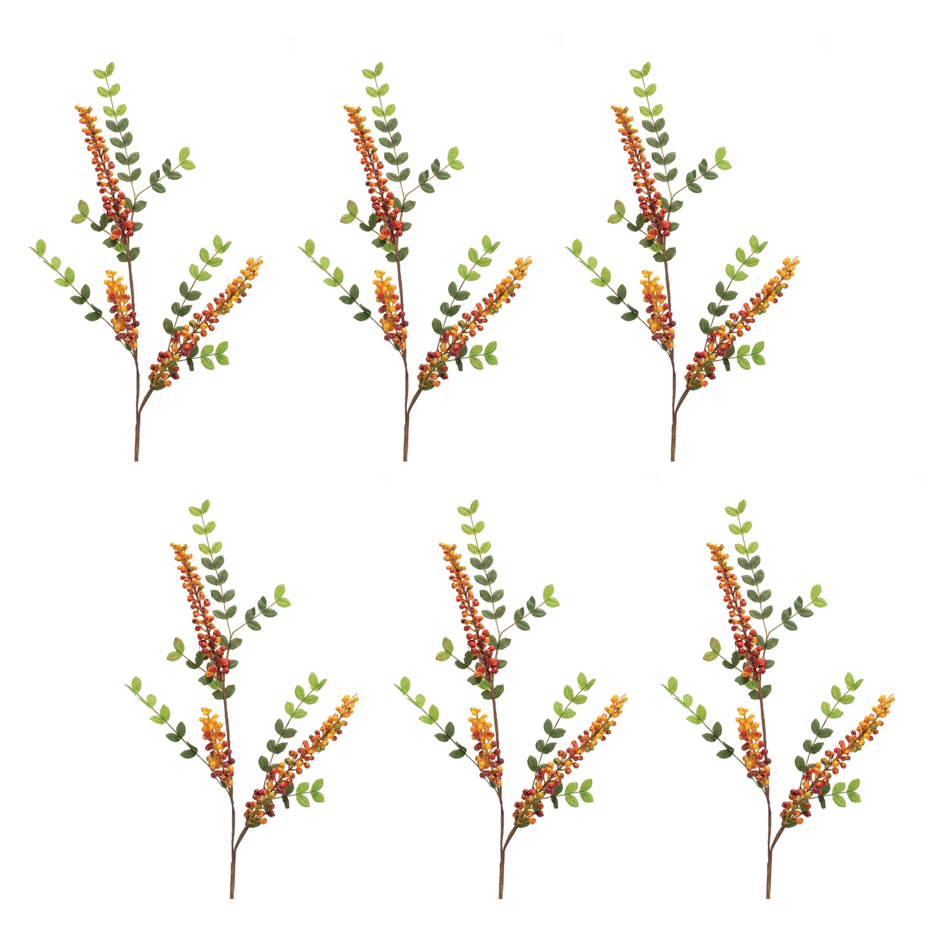 Orange Berry Foliage Spray (Set of 6) alternate view 3
