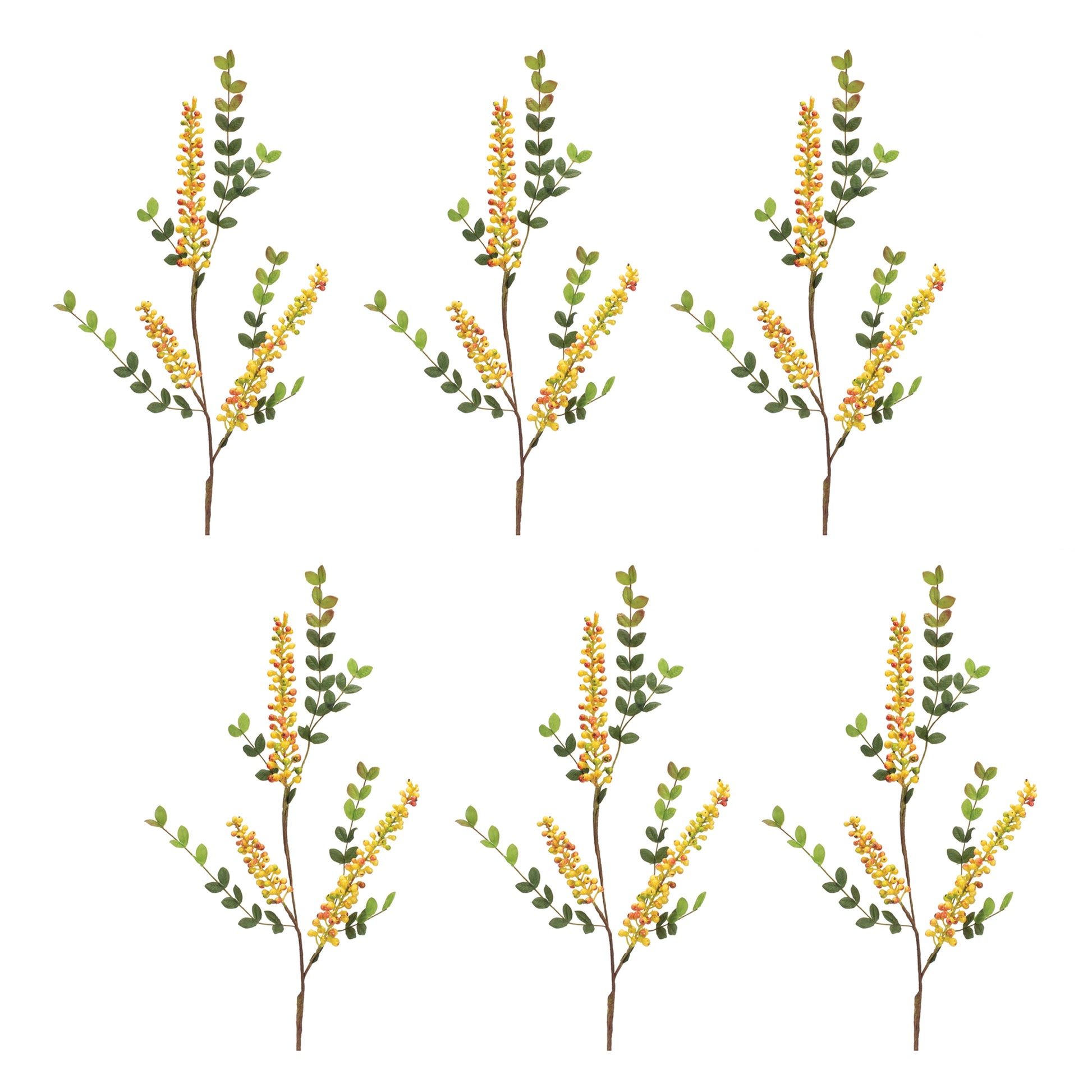 Yellow Berry Foliage Spray (Set of 6) alternate view 3
