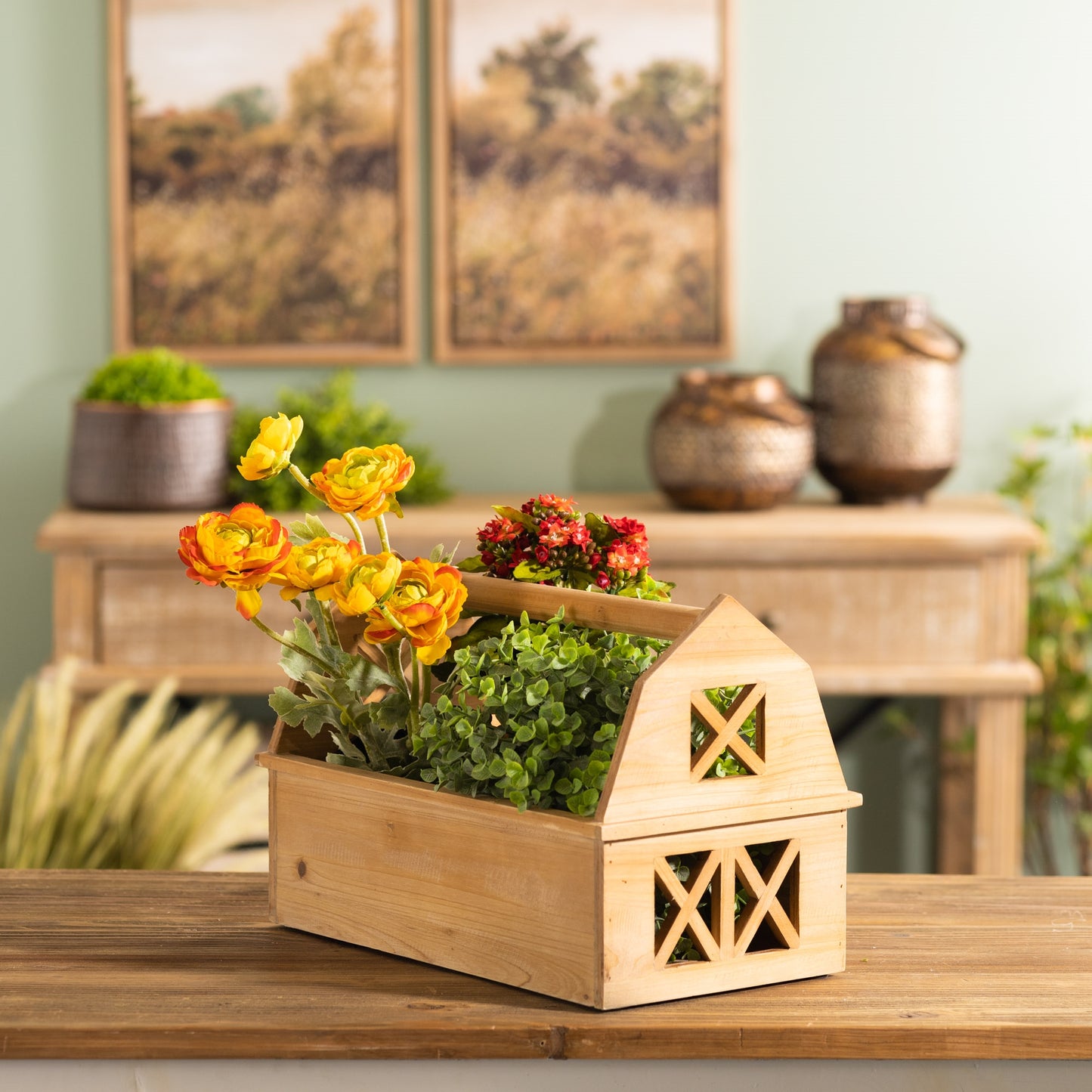 Wood Barn Caddy Tray 15"L alternate view 2