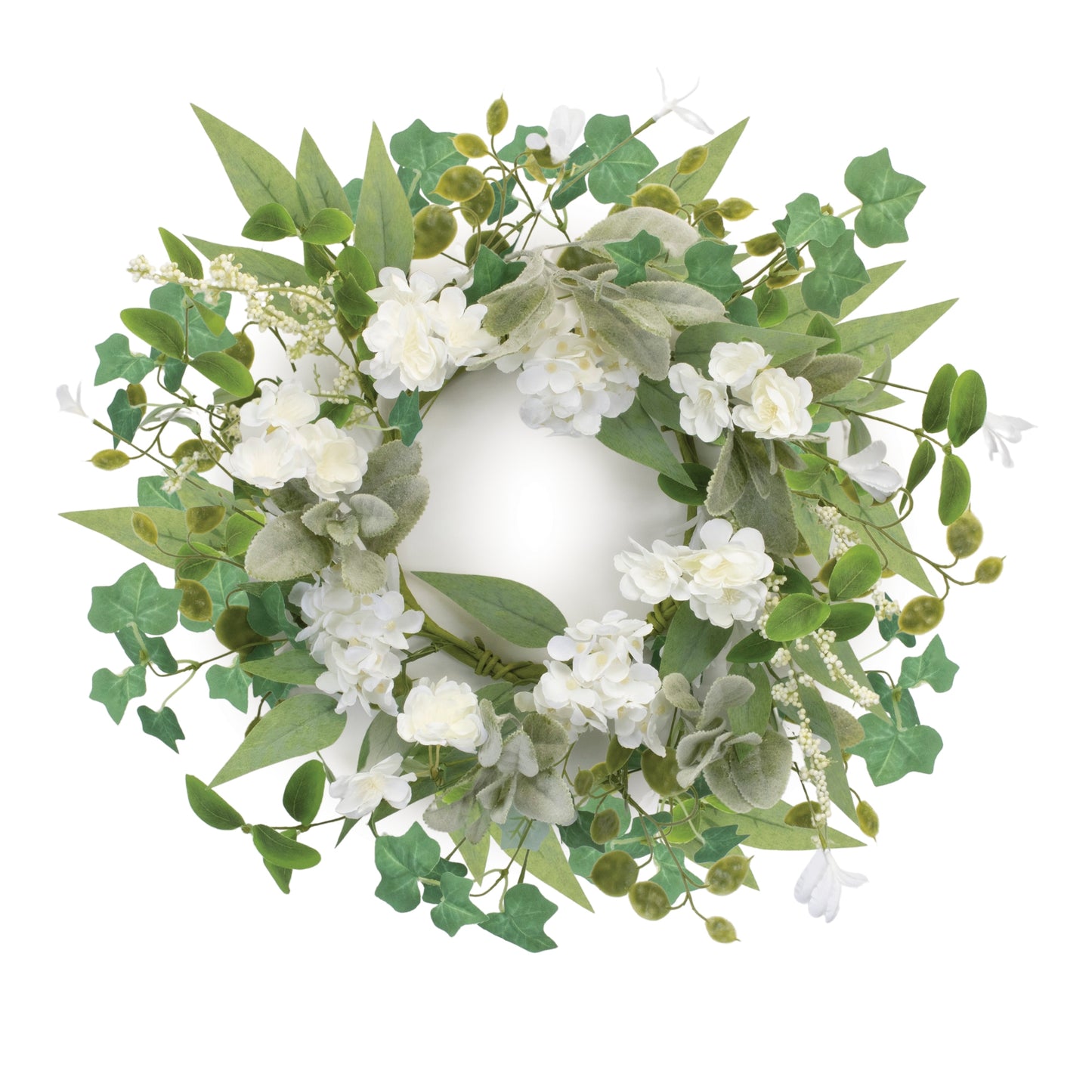 Mixed Floral and Foliage Candle Ring 17.5"D alternate view 2