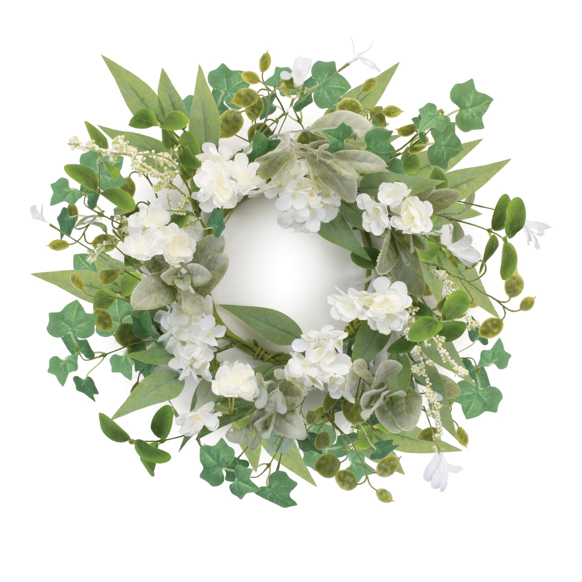 Mixed Floral and Foliage Candle Ring 17.5"D alternate view 2