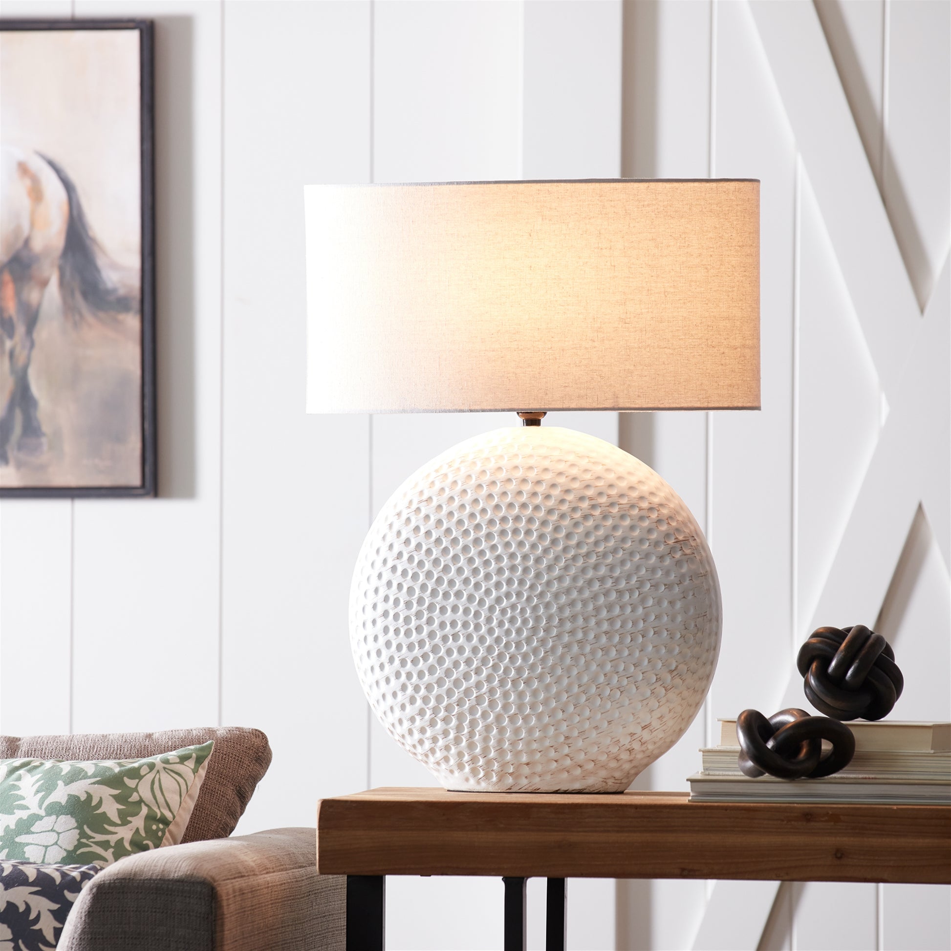 Notched Ceramic Table Lamp 26"H alternate view 2