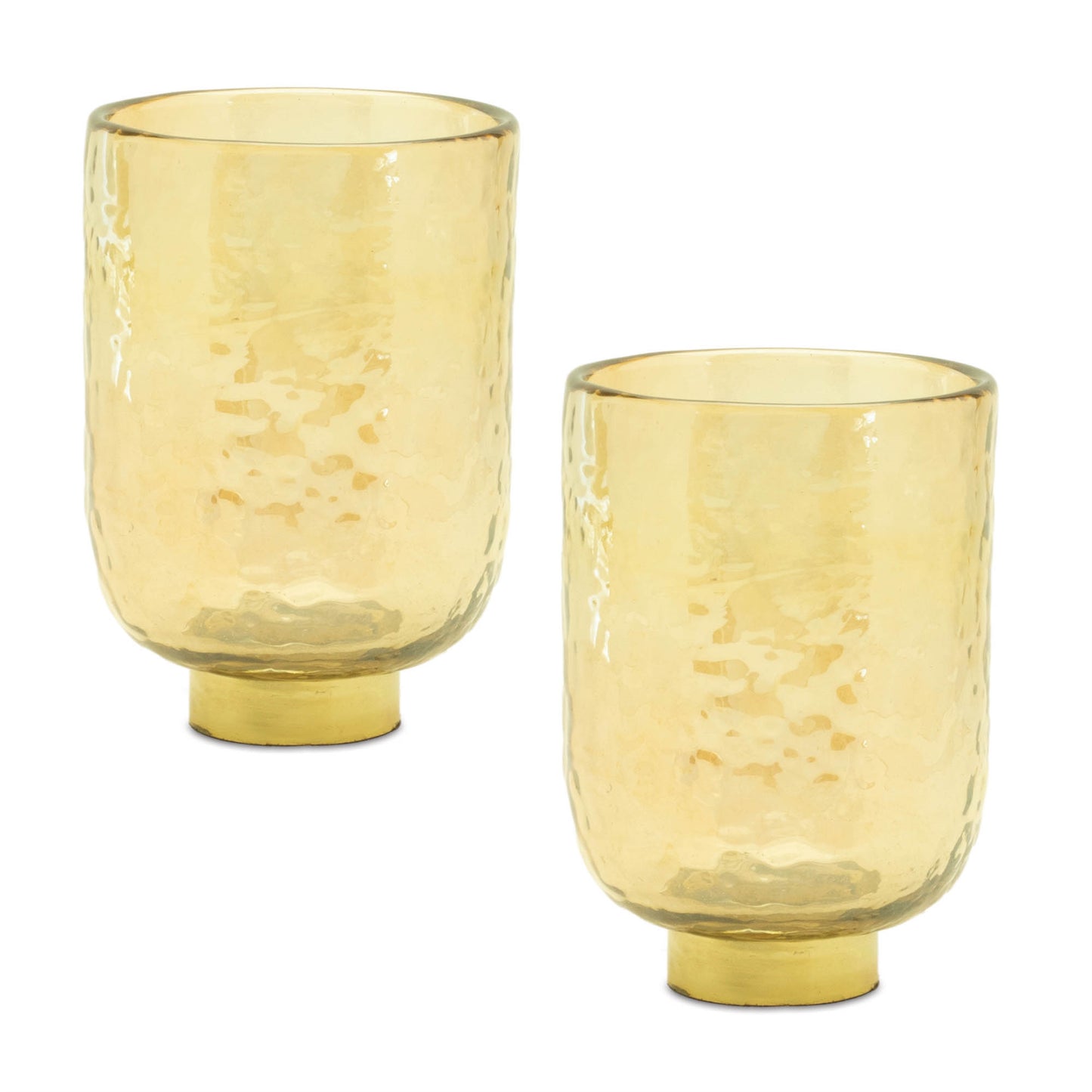 Gold Glass Vase with Metal Accent (Set of 2) alternate view 2