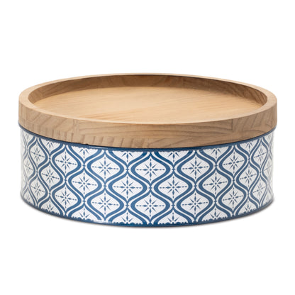 Metal Patterned Canister with Natural Wood Lid (Set of 2) alternate view 2
