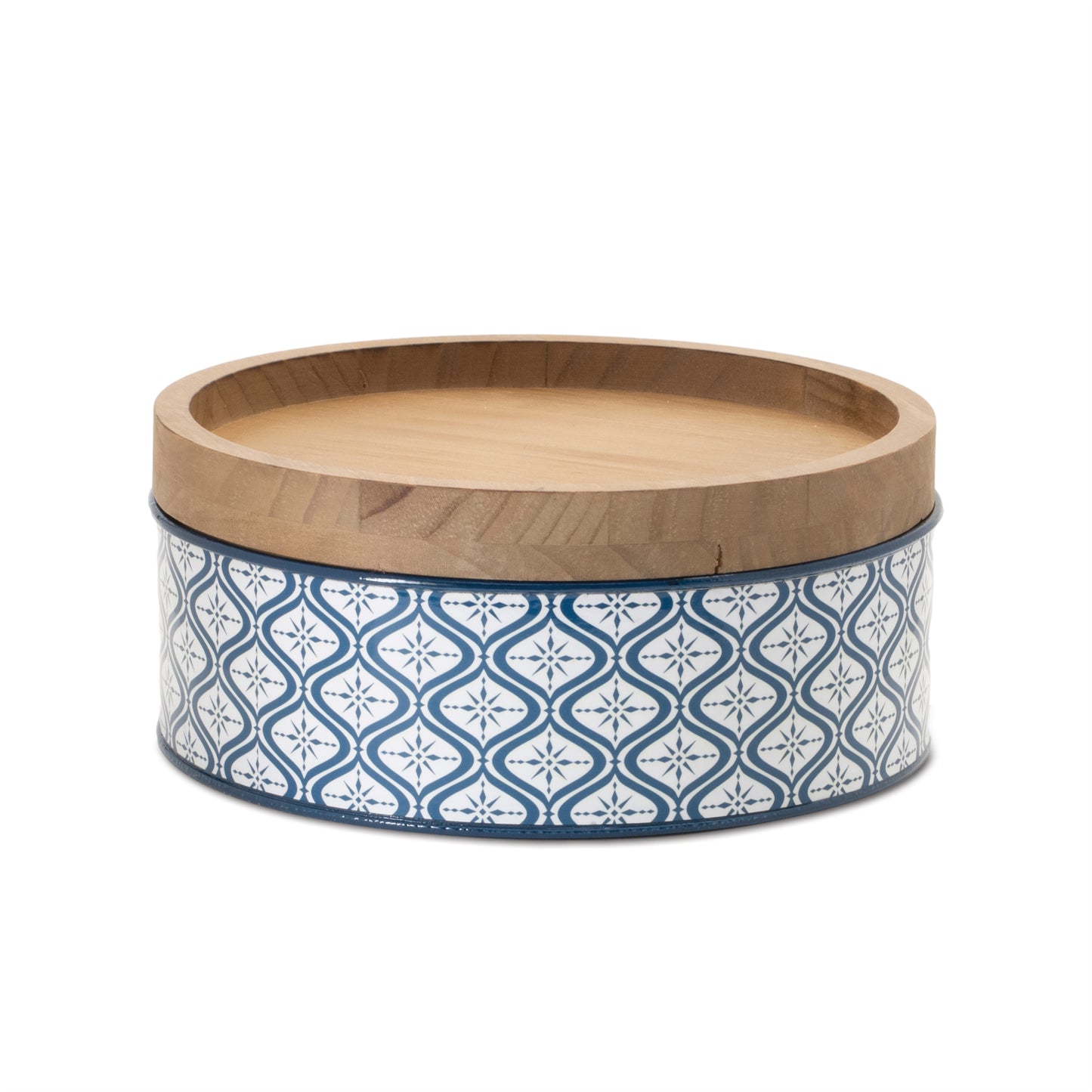 Metal Patterned Canister with Natural Wood Lid (Set of 2) alternate view 3