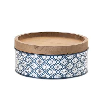 Metal Patterned Canister with Natural Wood Lid (Set of 2) alternate view 3