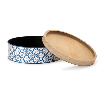 Metal Patterned Canister with Natural Wood Lid (Set of 2) alternate view 4