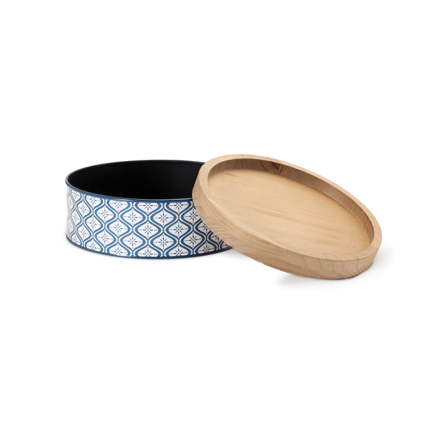 Metal Patterned Canister with Natural Wood Lid (Set of 2) alternate view 5