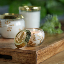 Frosted Juniper Scented Soy Candle with Pressed Leaf Lid (Set of 3) alternate view 2