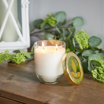 Whit Currant Scented Soy Candle with Pressed Floral Lid 5"D alternate view 2