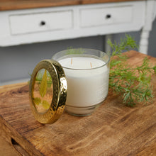 Whit Currant Scented Soy Candle with Pressed Floral Lid 4.25"D alternate view 2