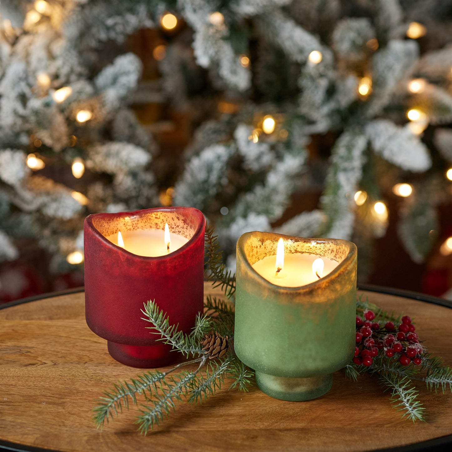 Wassail Scented Soy Candle with Frosted Glass Holder (Set of 2) alternate view 5