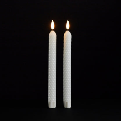 FIA Wick White Textured Taper Candle (Set of 2) alternate view 3