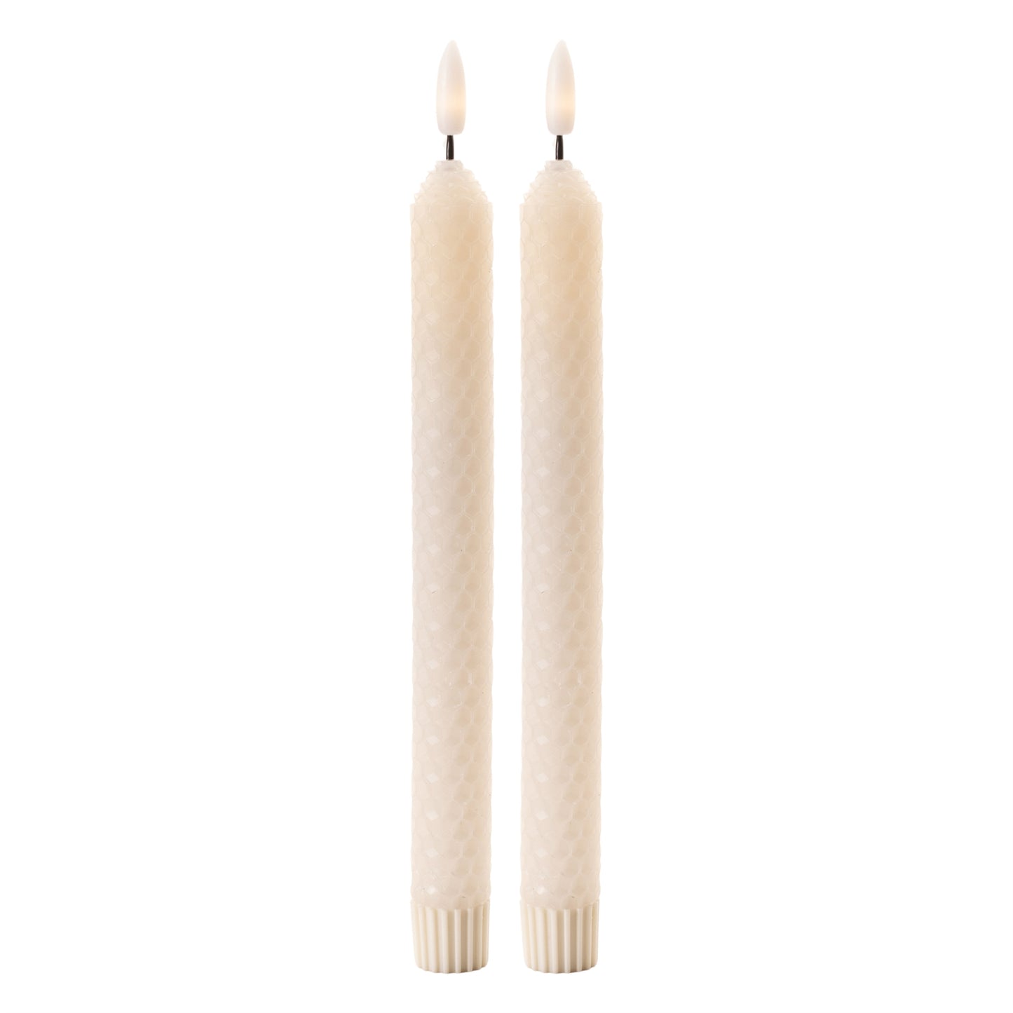 FIA Wick Beige Textured Taper Candle (Set of 2)