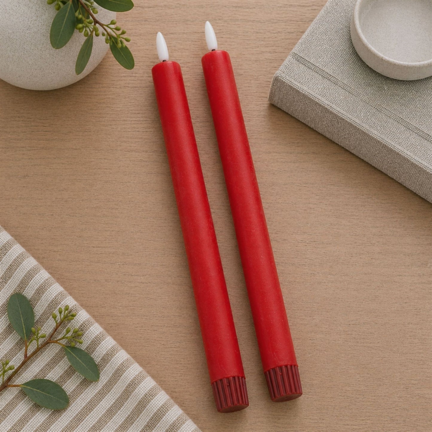 FIA Wick Red Taper Candle (Set of 2) alternate view 2