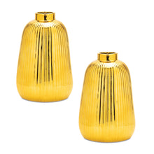 Ribbed Metallic Ceramic Vase (Set of 2) alternate view 2