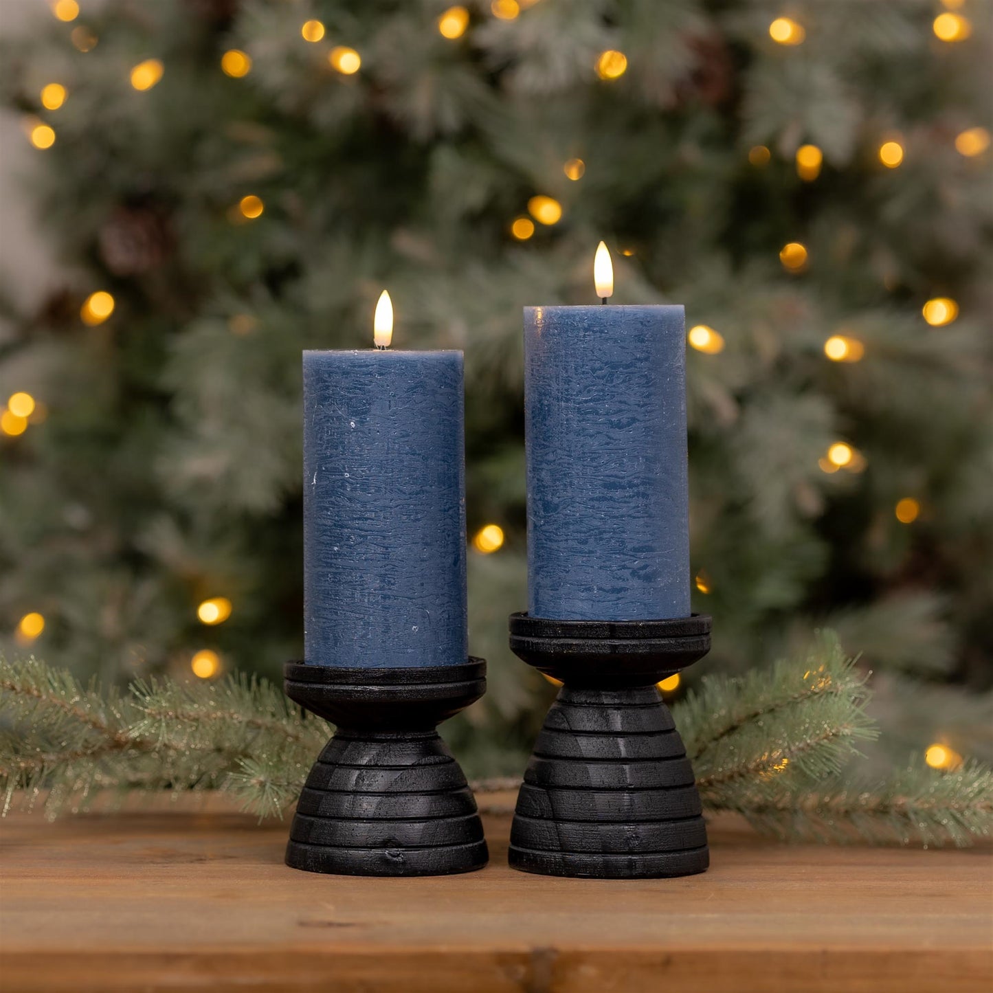 FIA Wick Blue Pillar Candle (Set of 2) alternate view 2