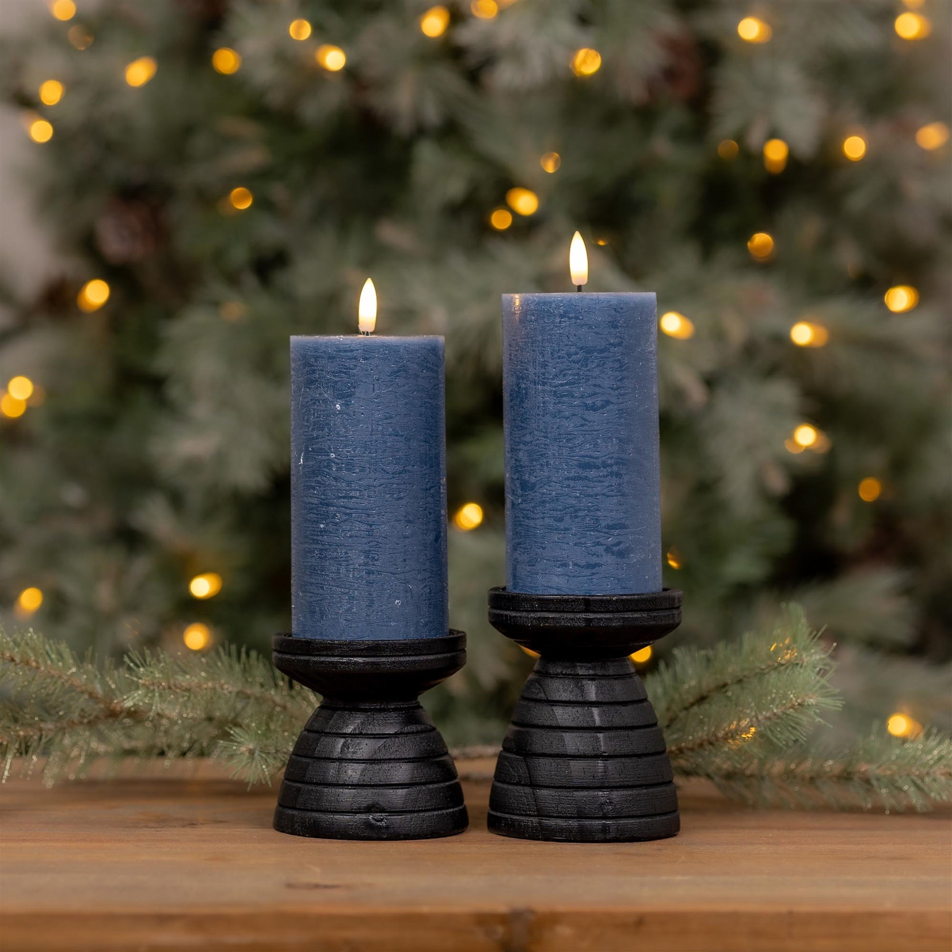 FIA Wick Blue Pillar Candle (Set of 2) alternate view 2