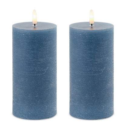 FIA Wick Blue Pillar Candle (Set of 2) alternate view 3