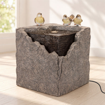 Bubbling Stone Fountain with Bird Accents 19"H alternate view 3