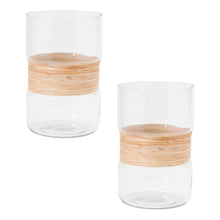Glass Candle Holder with Bamboo Accent (Set of 2) alternate view 2