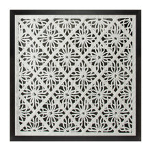 Framed Floral Wall Decor Under Glass 19.5"SQ
