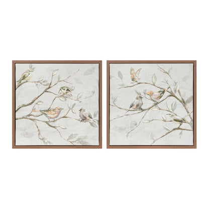Framed Birds on Branches Canvas Art (Set of 2)