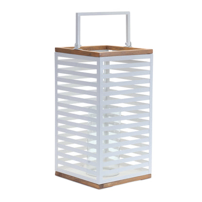 Metal Box Lantern with Natural Wood Accents (Set of 2) alternate view 2