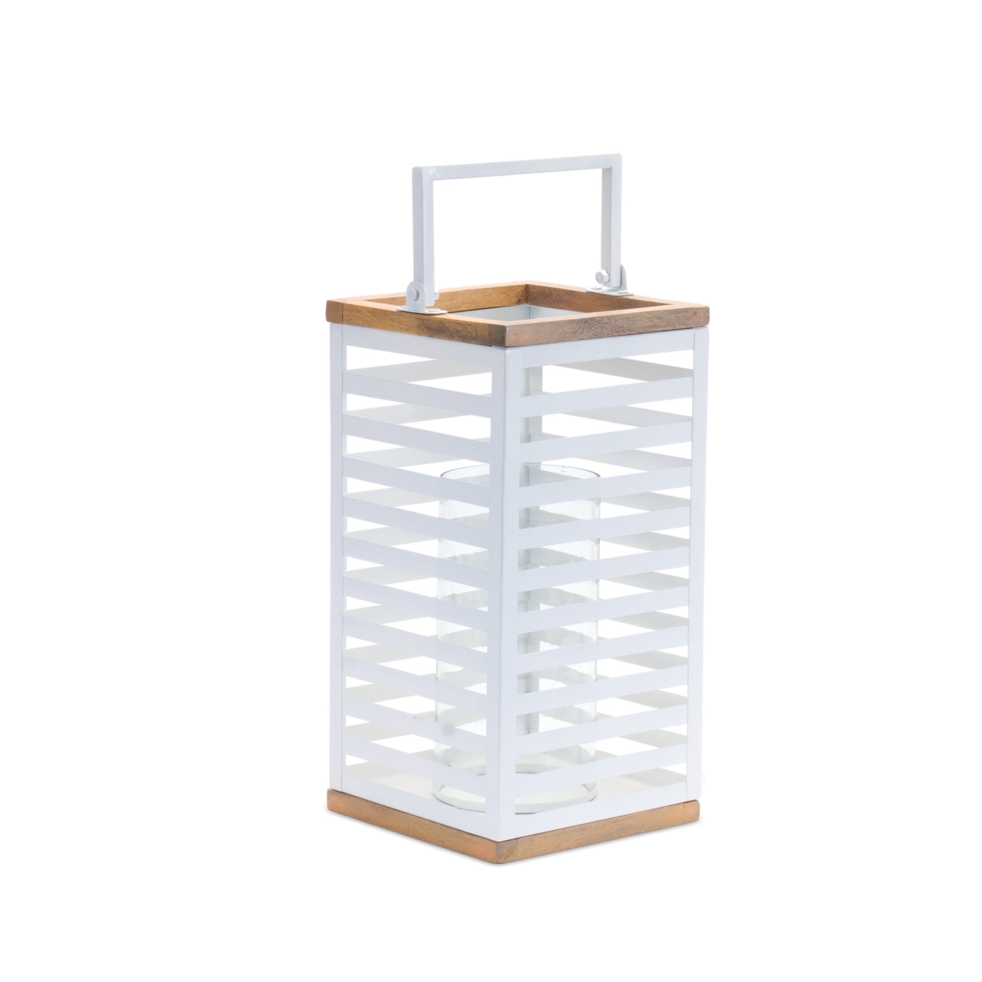Metal Box Lantern with Natural Wood Accents (Set of 2) alternate view 3
