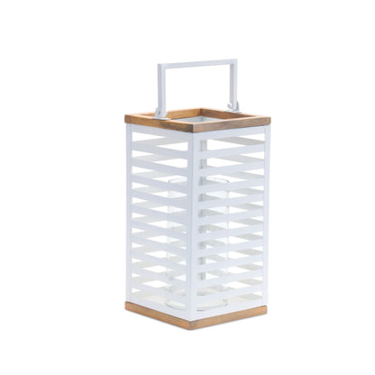 Metal Box Lantern with Natural Wood Accents (Set of 2) alternate view 3