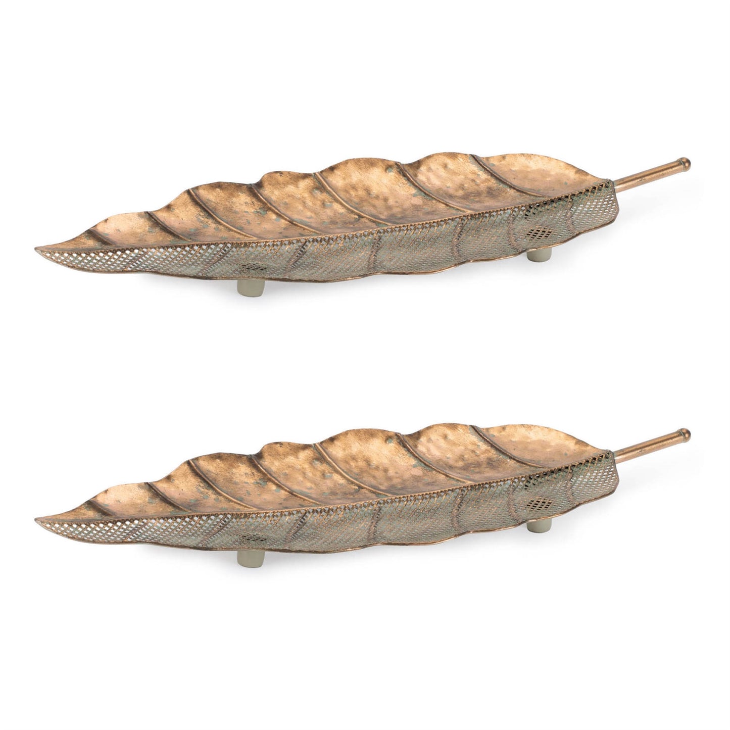 Distressed Metal Leaf Tray (Set of 2) alternate view 3